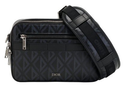 CD Diamond Safari Messenger, &pound;1,100, Handbags, Black, Canvas, Front view